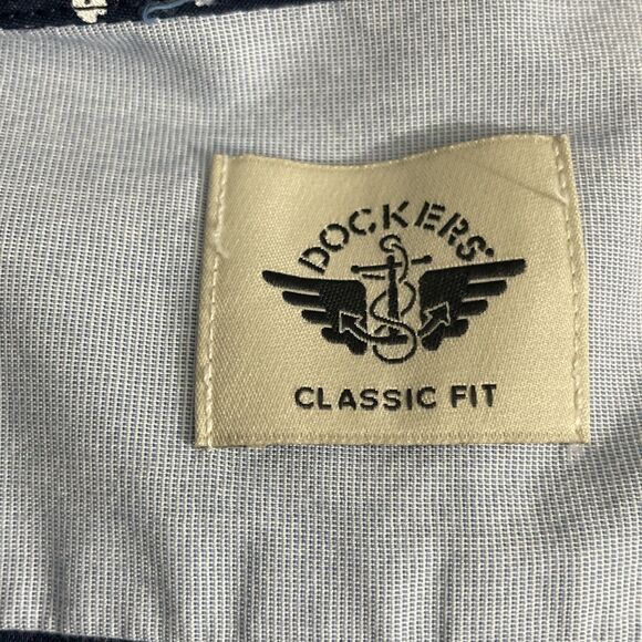 Dockers Men’s Classic Fit Long Sleeve Button Down Shirt XL Blue Floral Print - Picture 9 of 16